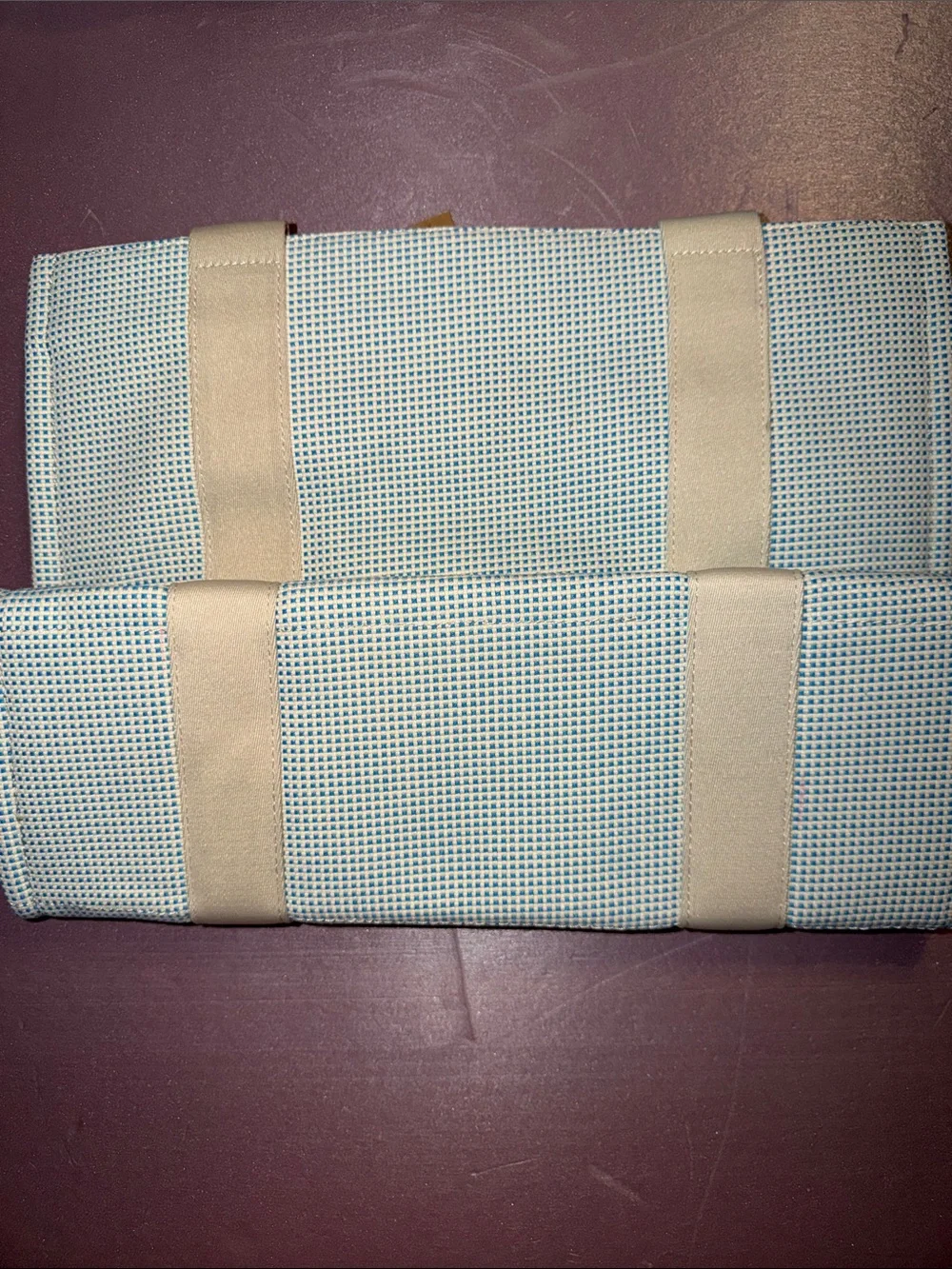 NIB Ampere Creations Margo Blue Two-Tone Canvas Laptop Tote Bag
